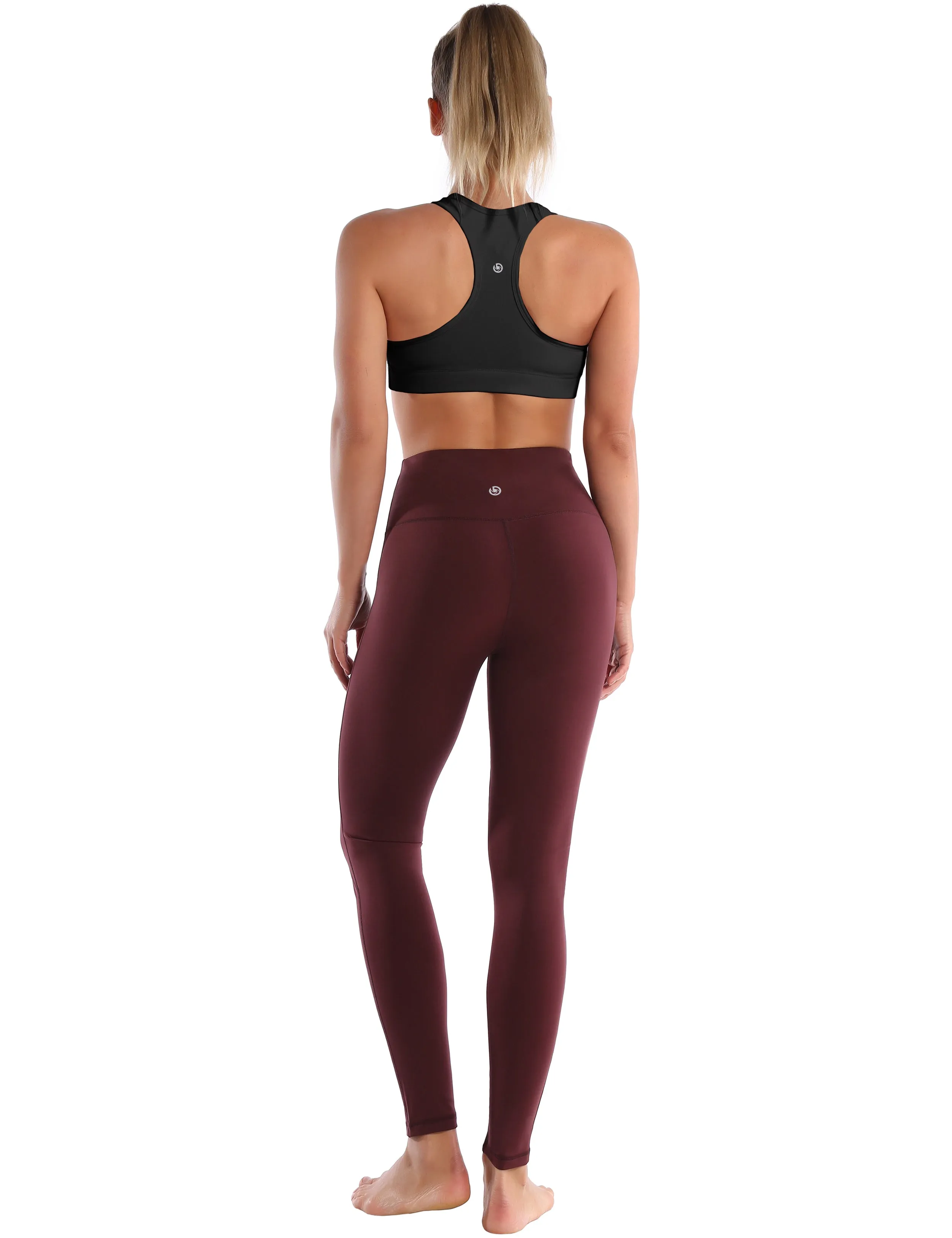 Compression Racerback Sports Bras black ins_Tall Size