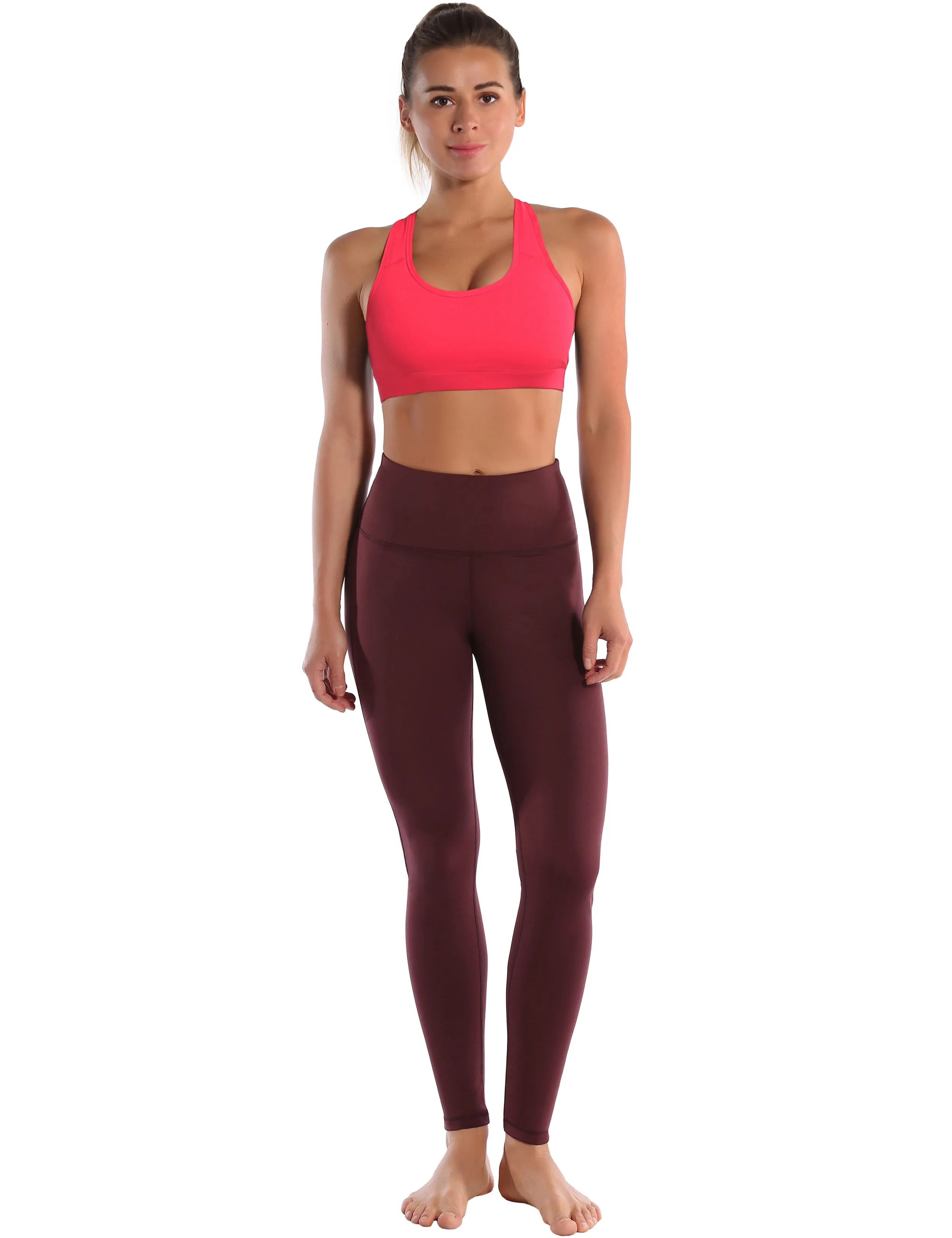 Compression Racerback Sports Bras red_Pilates