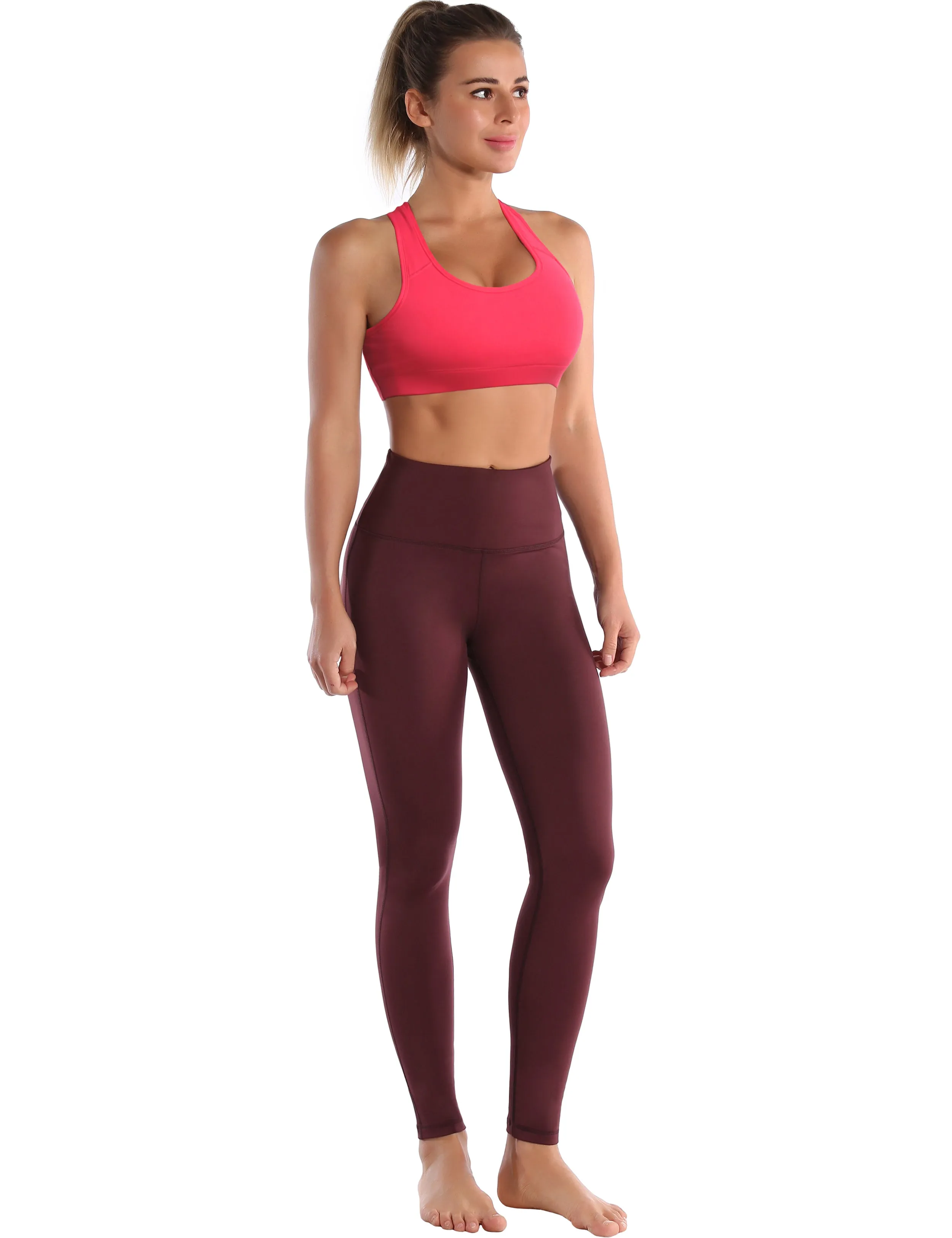 Compression Racerback Sports Bras red_Pilates
