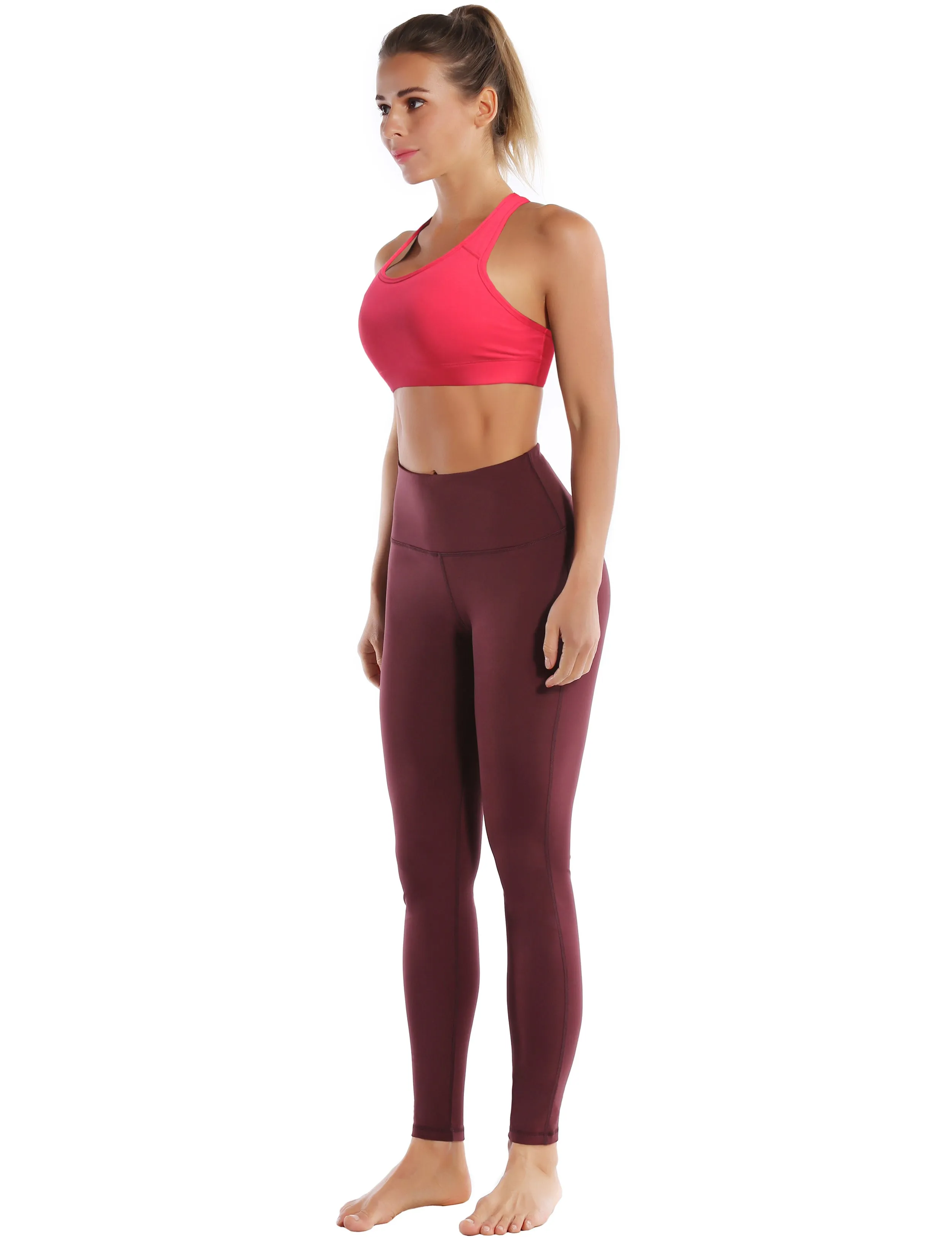 Compression Racerback Sports Bras red_Pilates