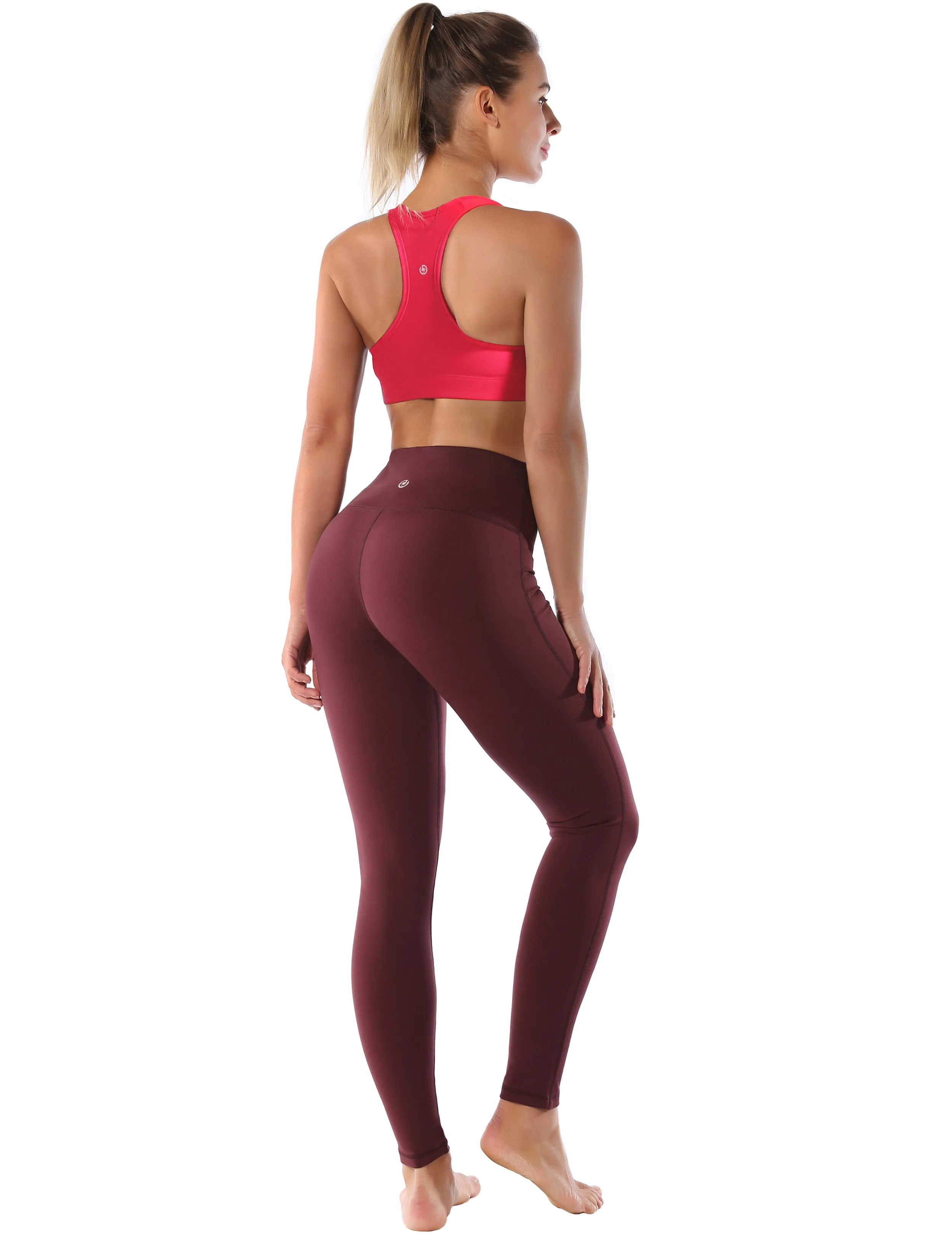 Compression Racerback Sports Bras red_Pilates