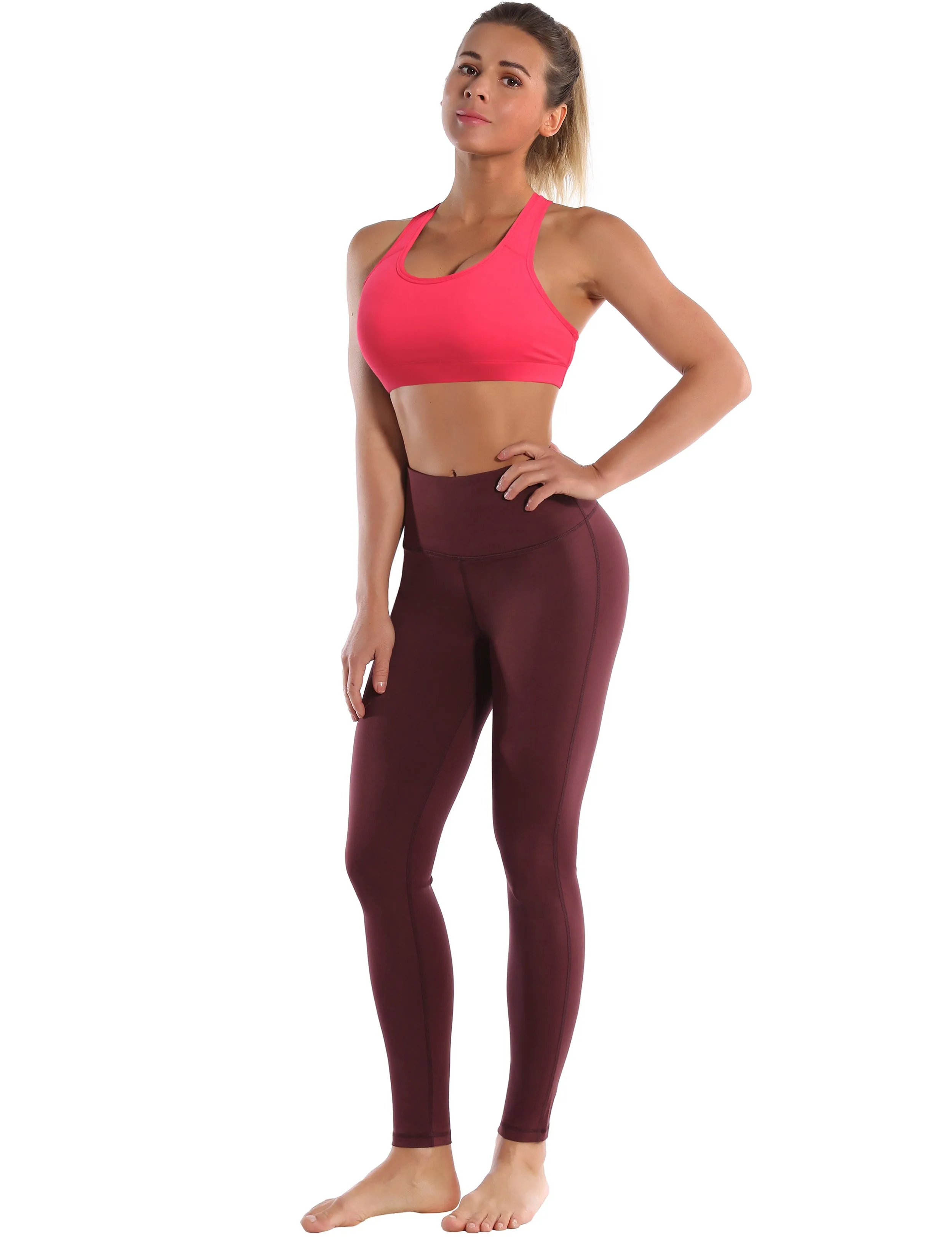 Compression Racerback Sports Bras red_Pilates