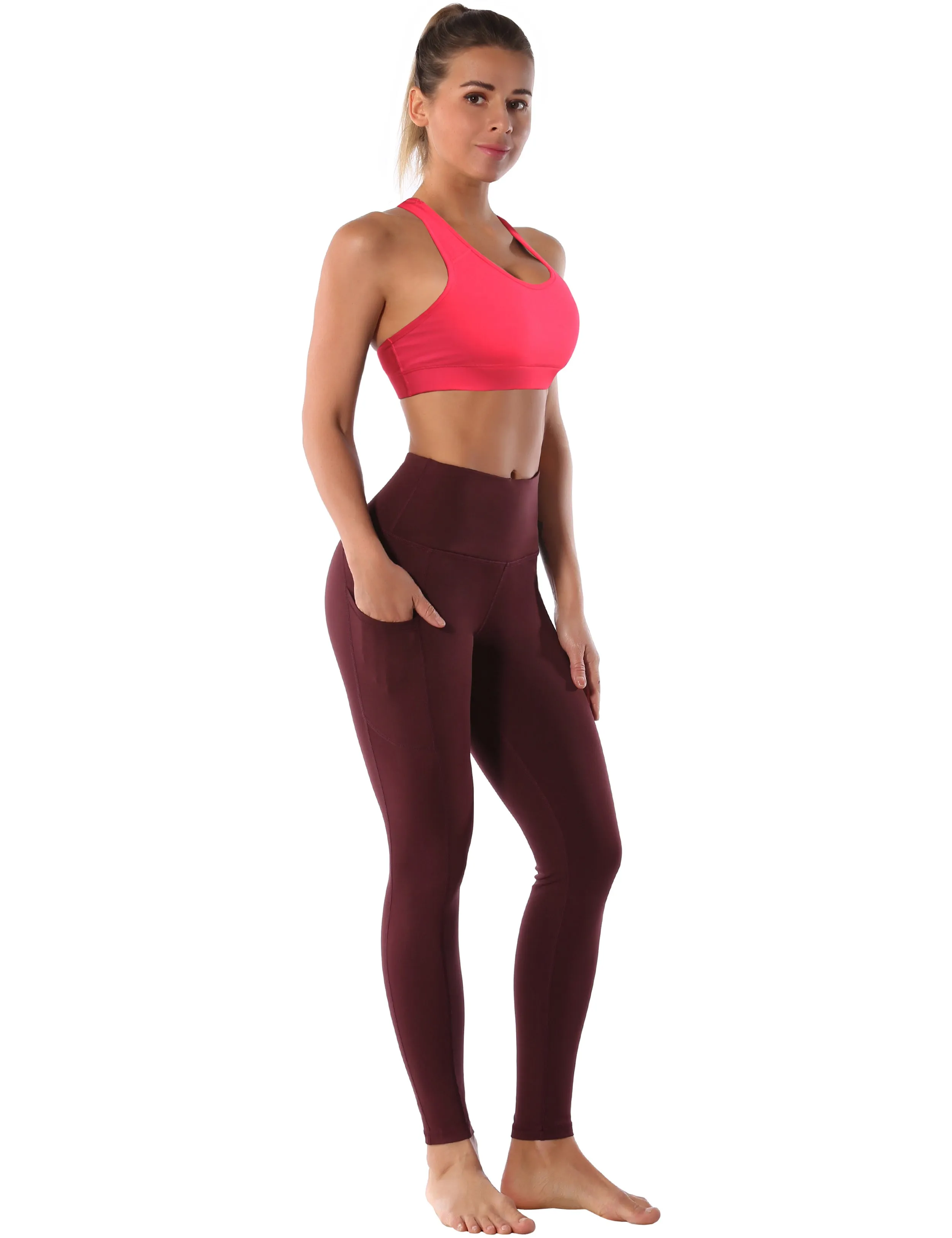 Compression Racerback Sports Bras red_Pilates
