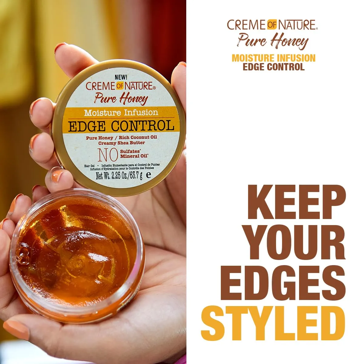 Creme of Nature Pure Honey Moisture Infusion Edge Control - 2.25 oz