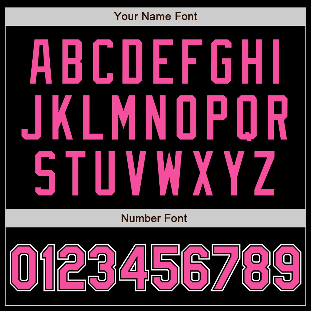 Custom Black Pink-White Authentic Baseball Jersey