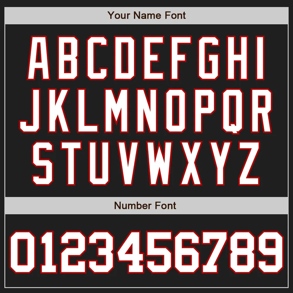 Custom Black White-Red Authentic Baseball Jersey