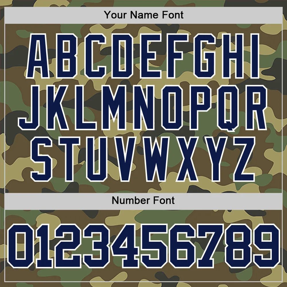 Custom Camo Navy-White Authentic Salute To Service Basketball Jersey