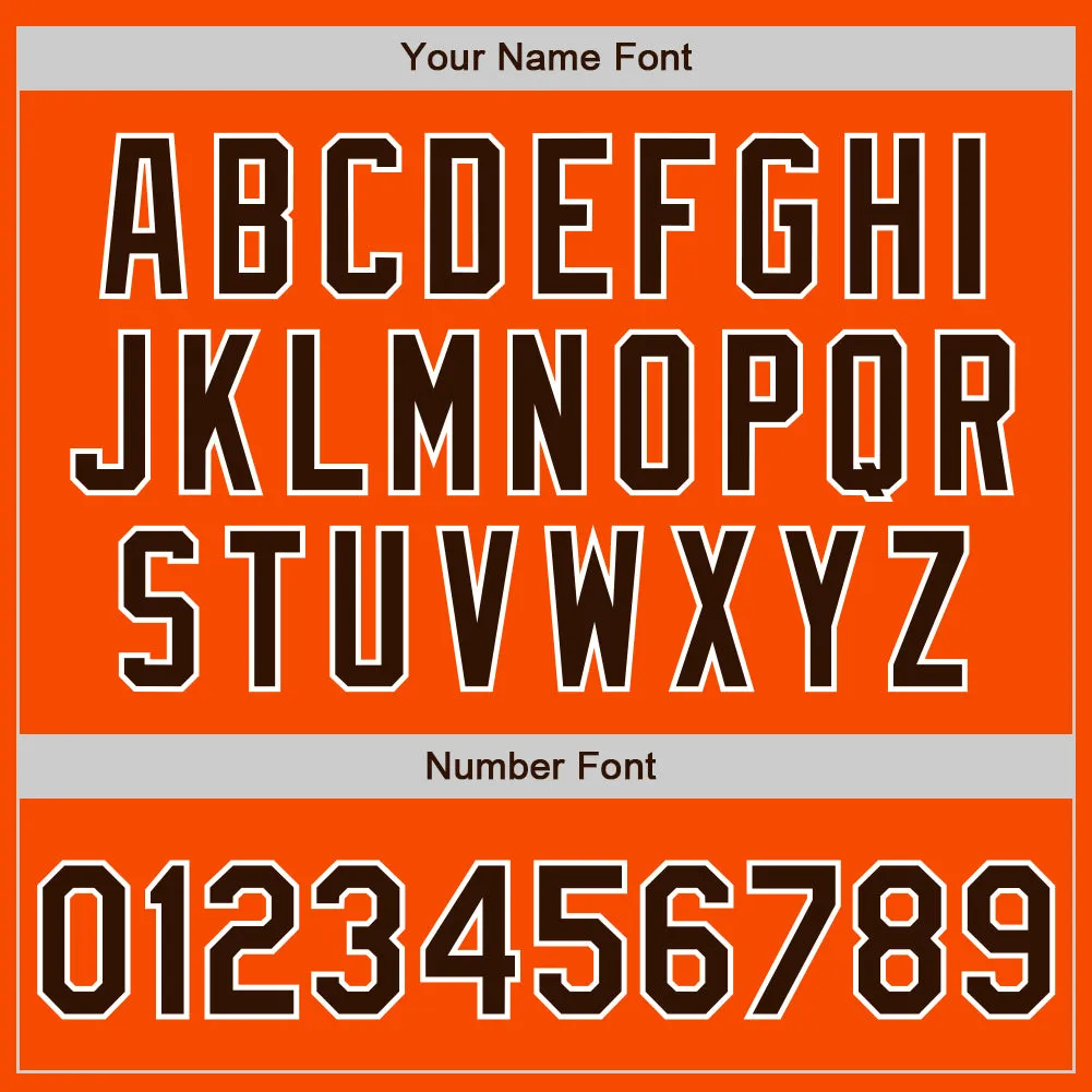 Custom Orange Brown-White Authentic Baseball Jersey