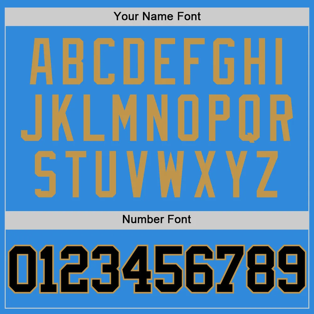 Custom Powder Blue Black-Old Gold Authentic Basketball Jersey