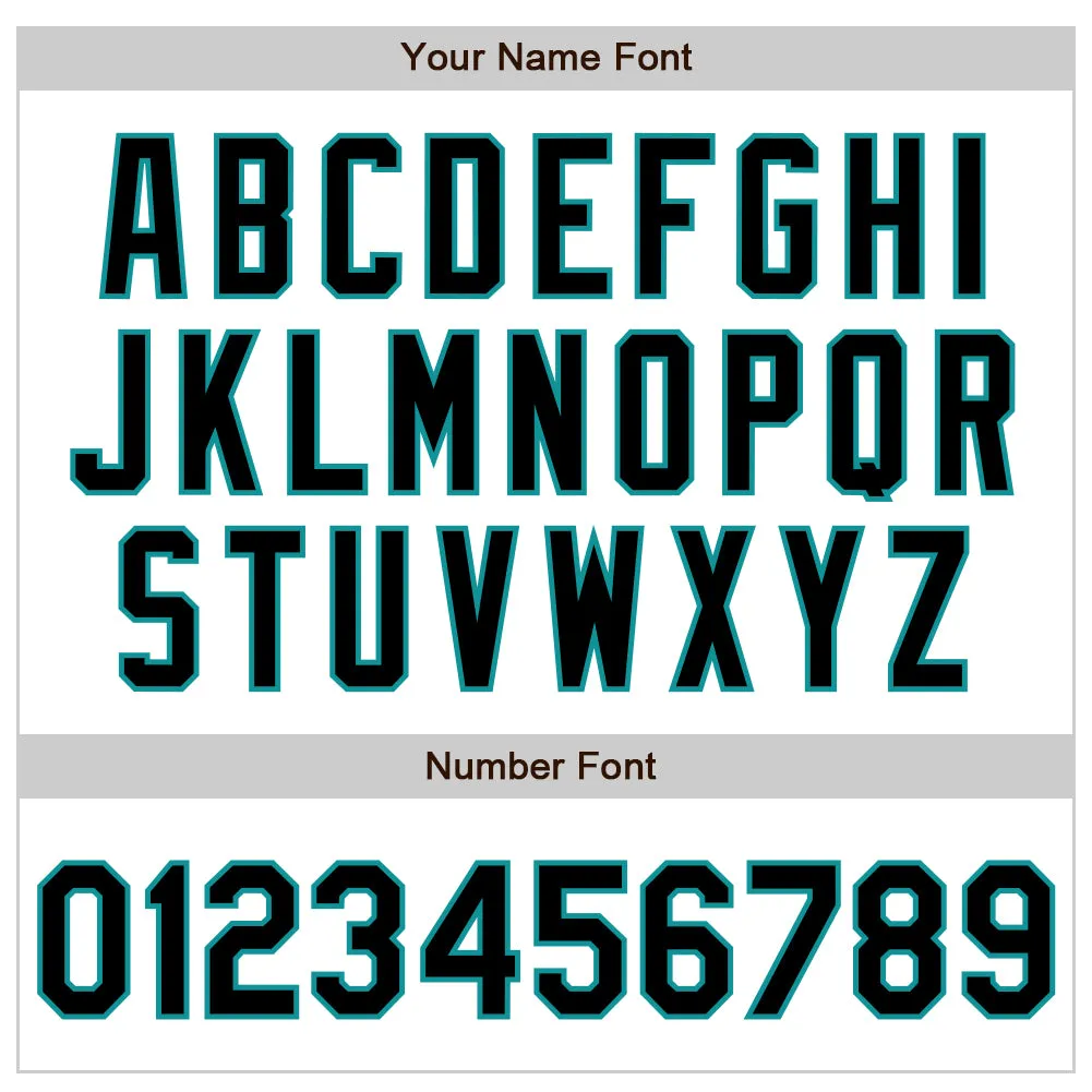 Custom White Black-Teal Authentic Baseball Jersey