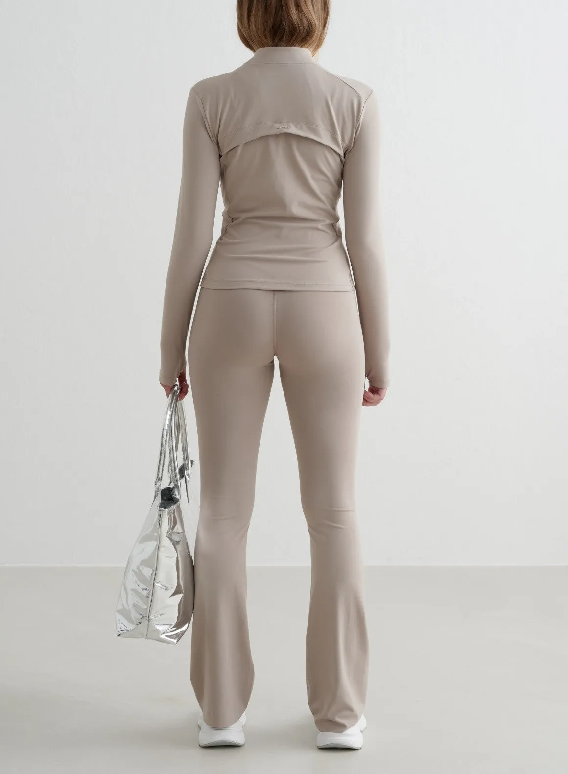 Dark Clay Sense Flare Tights & Zip Jacket Set