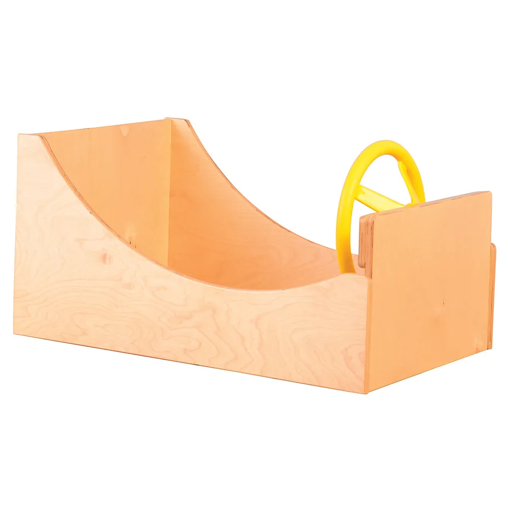 Get-In-'N-Go Imaginative Play Wooden Box with Steering Wheel & Buttons