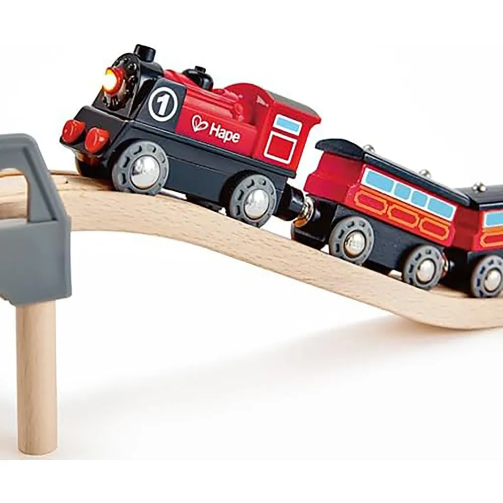 Hape - Battery-Powered Engine No.1 - Wooden Light & Sound Train Toy