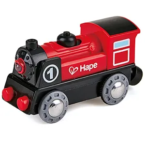 Hape - Battery-Powered Engine No.1 - Wooden Light & Sound Train Toy