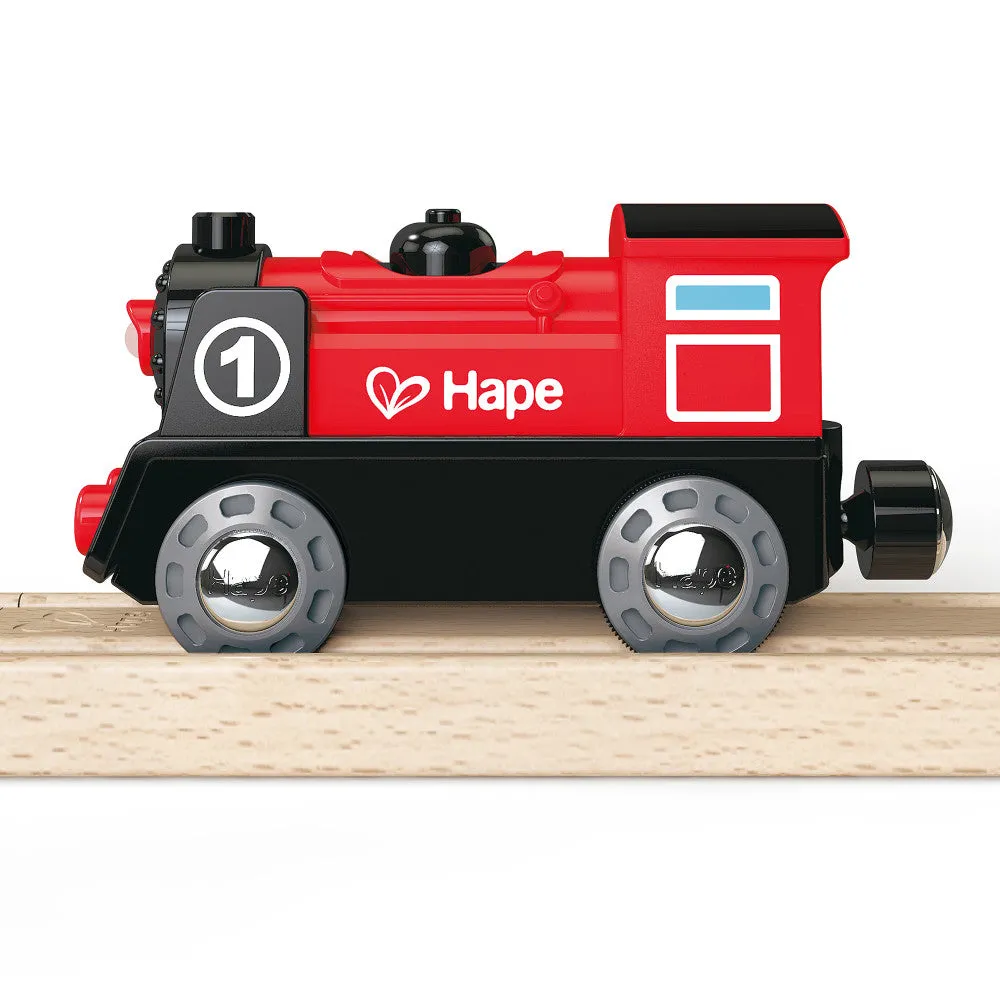 Hape - Battery-Powered Engine No.1 - Wooden Light & Sound Train Toy
