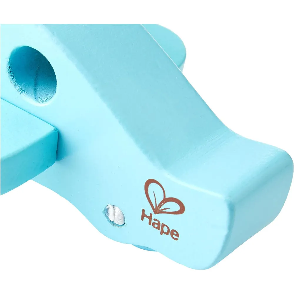 Hape Sky High Wooden Little Plane - Blue