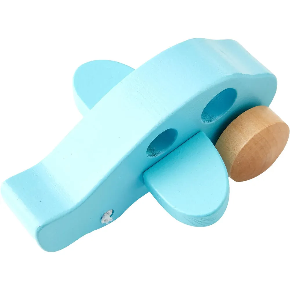 Hape Sky High Wooden Little Plane - Blue