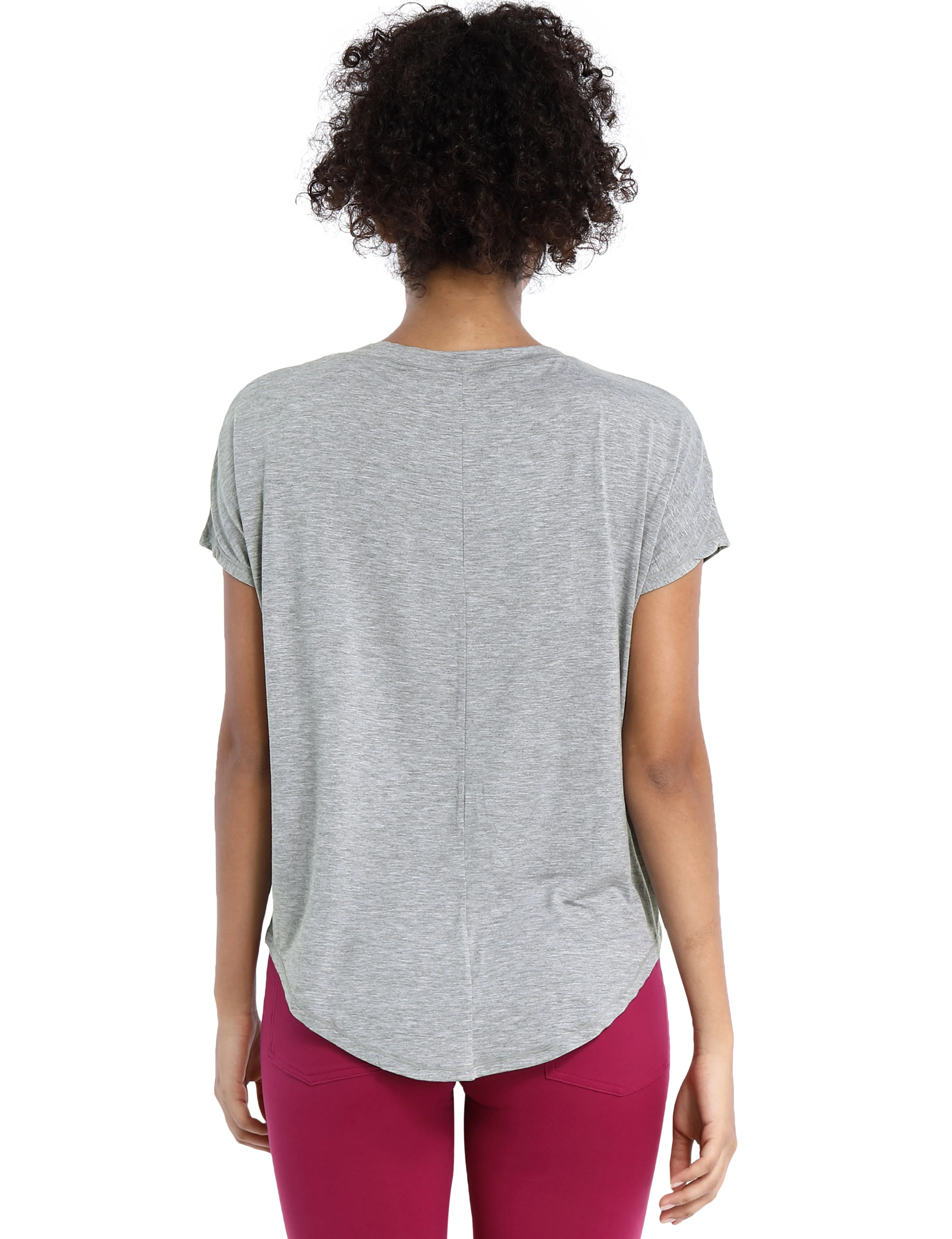 Hip Length Short Sleeve Shirt heathergray_Gym