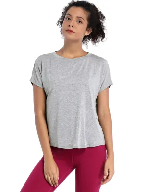 Hip Length Short Sleeve Shirt heathergray_Gym