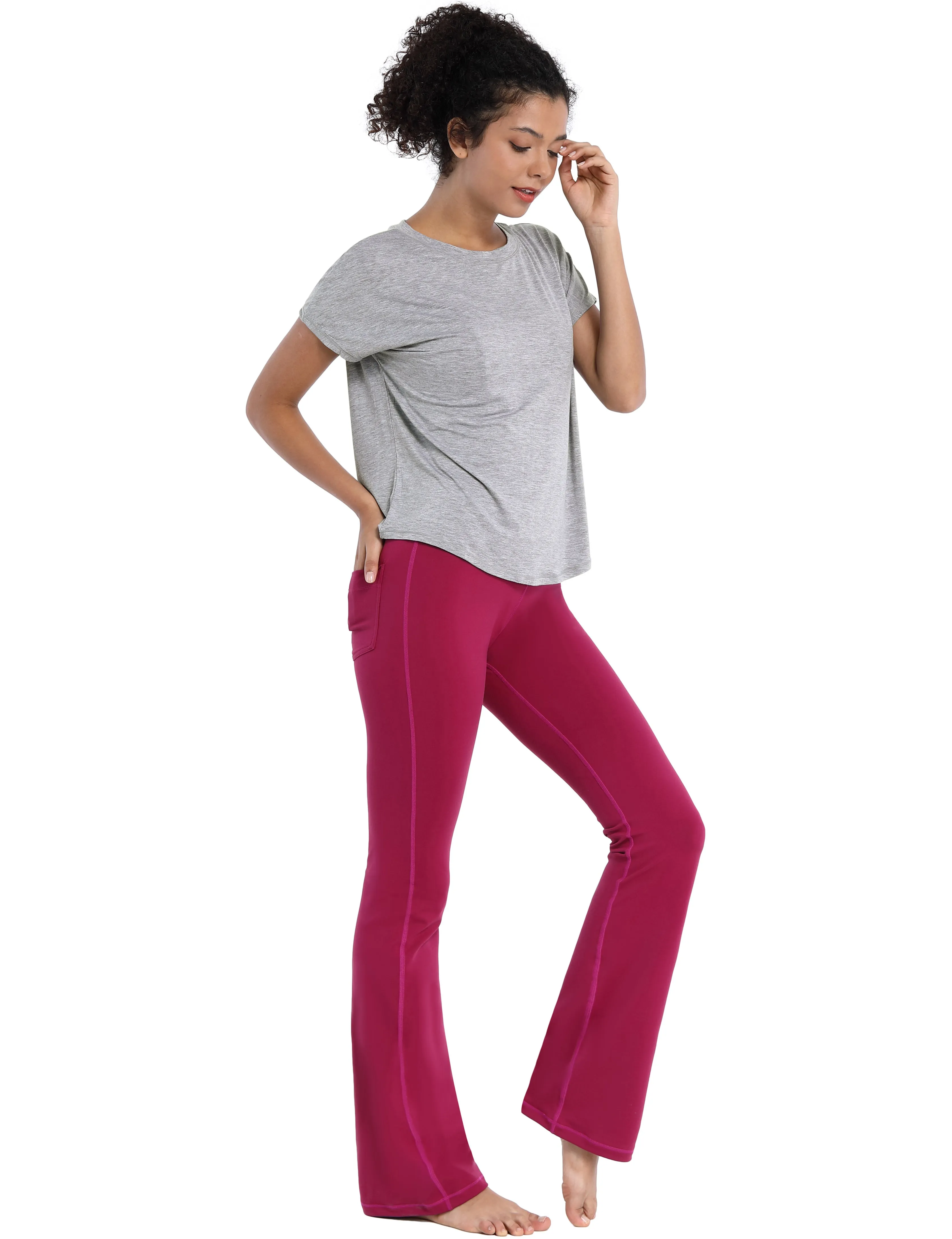 Hip Length Short Sleeve Shirt heathergray_Pilates