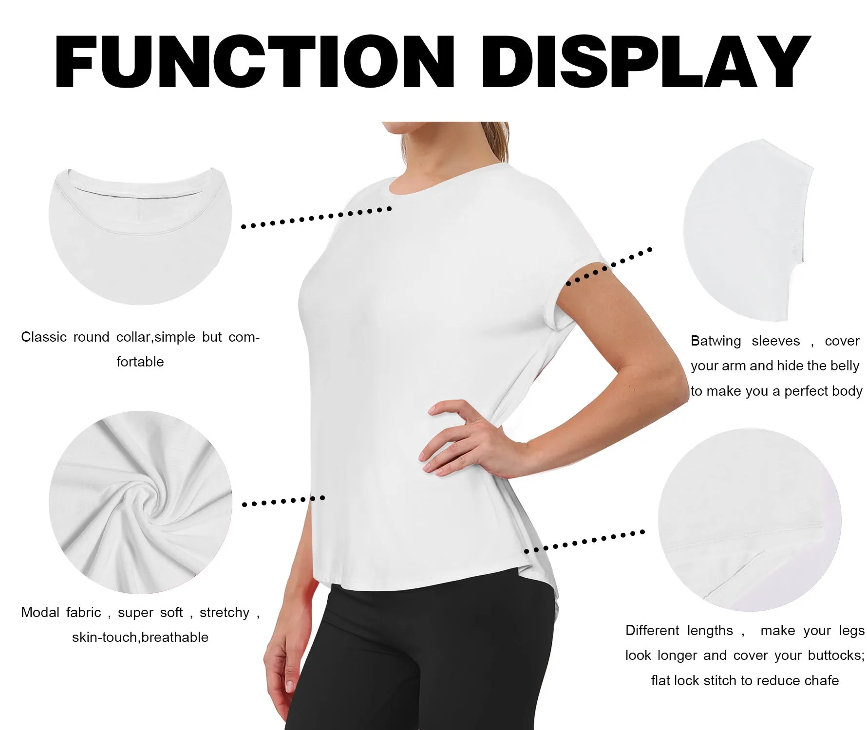 Hip Length Short Sleeve Shirt white_Running