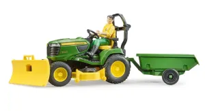 John Deere Lawn Tractor w Trailer And Figure