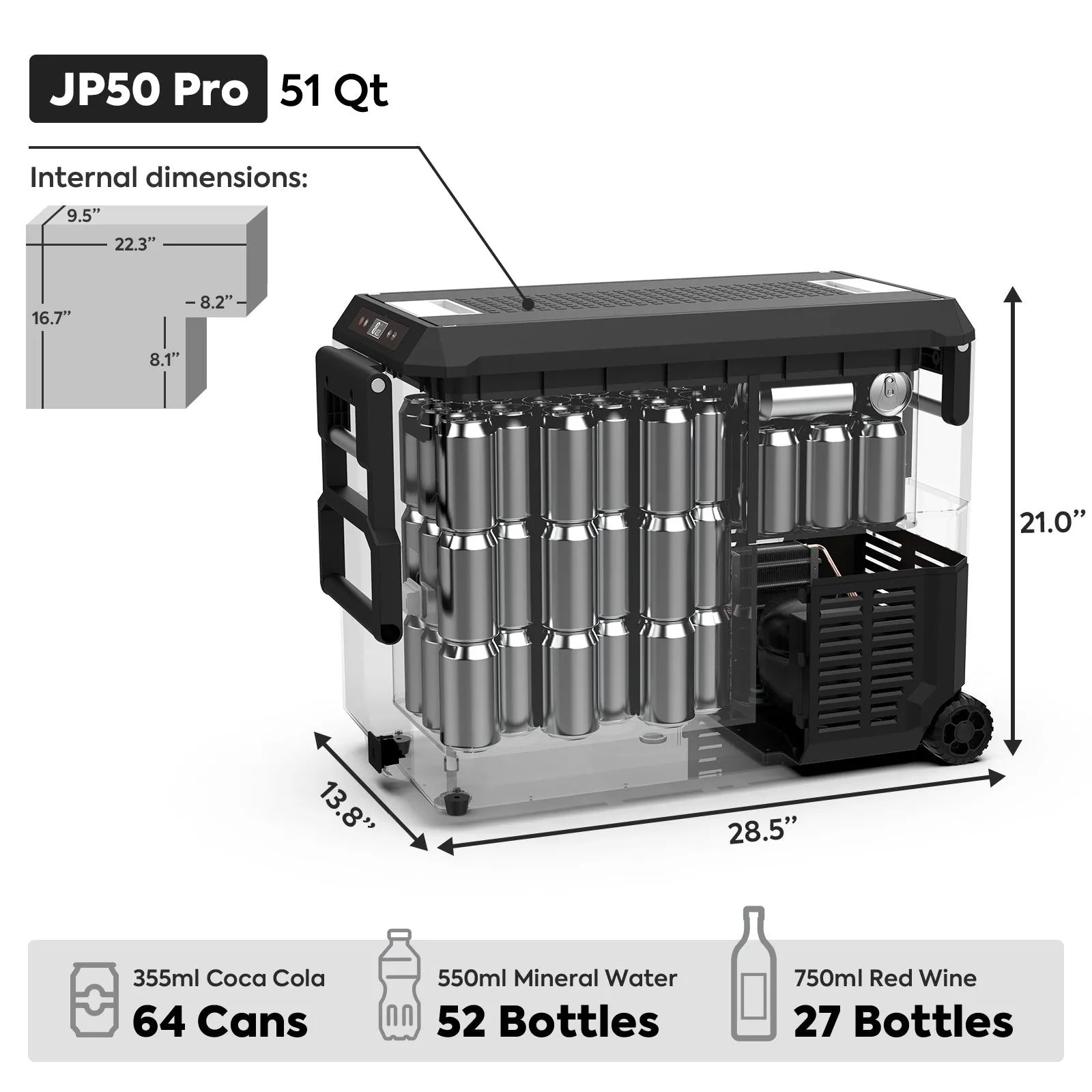 JP Pro Wheeled Portable Freezer with Slide Mount | ICECO