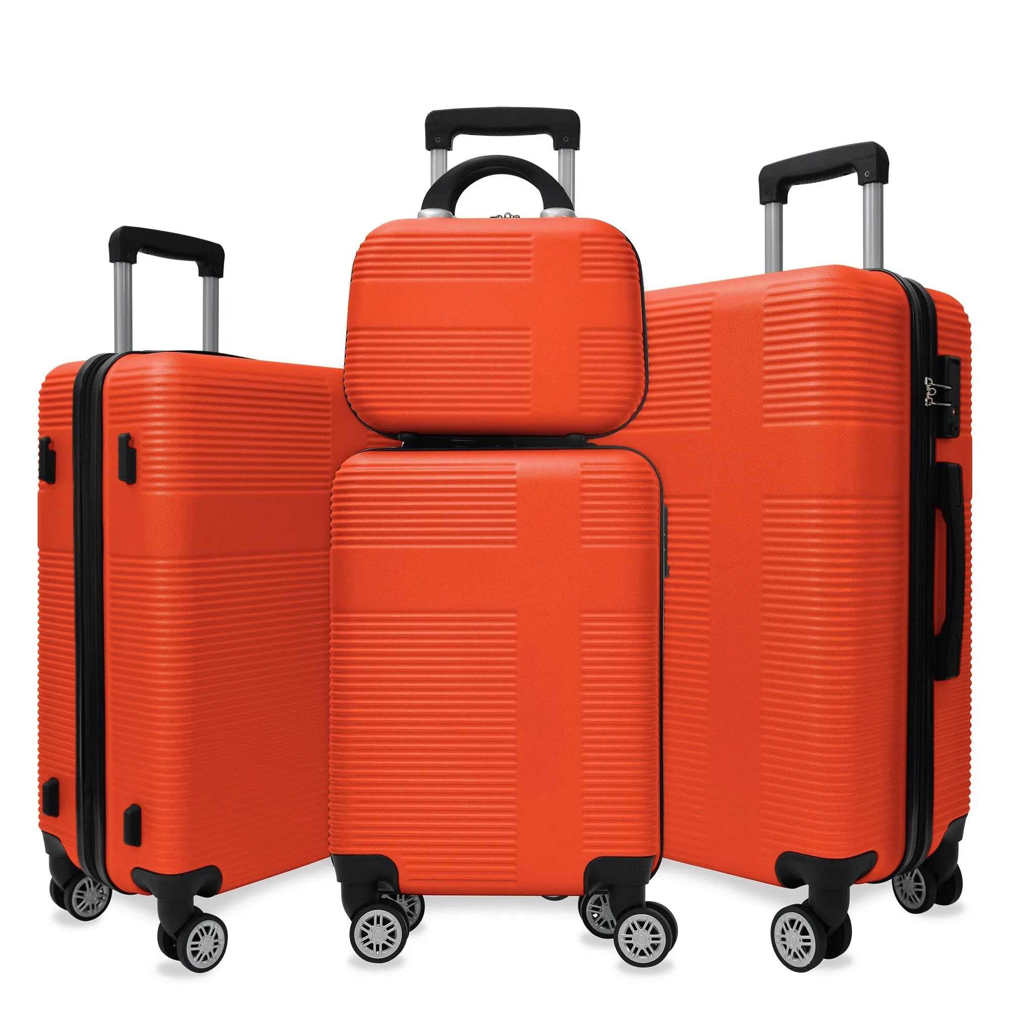 Luggage 4 Piece Set with Spinner Wheels, Hardshell Lightweight Suitcase with TSA Lock,Checked Luggage(12/20/24/28in)