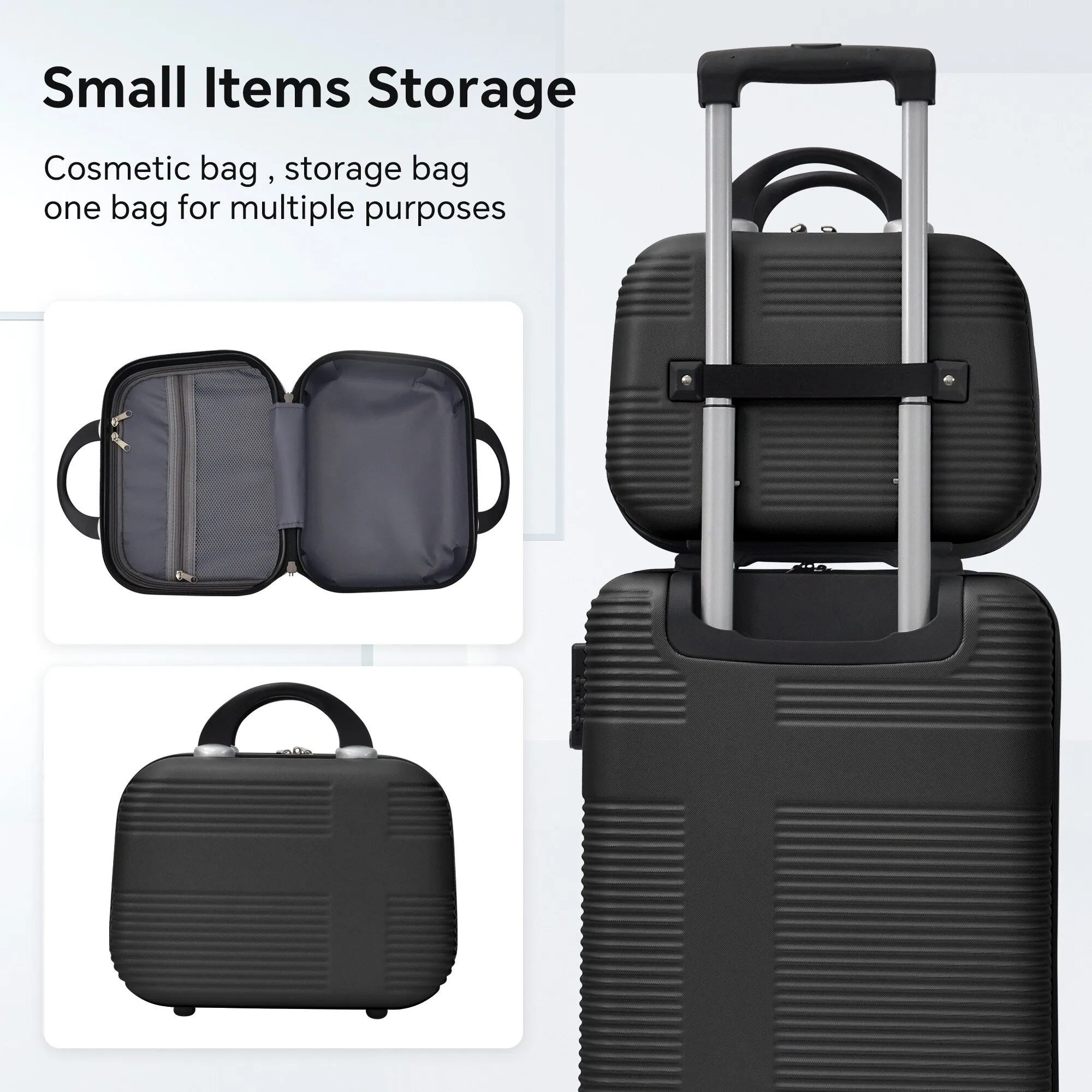 Luggage 4 Piece Set with Spinner Wheels, Hardshell Lightweight Suitcase with TSA Lock,Checked Luggage(12/20/24/28in)