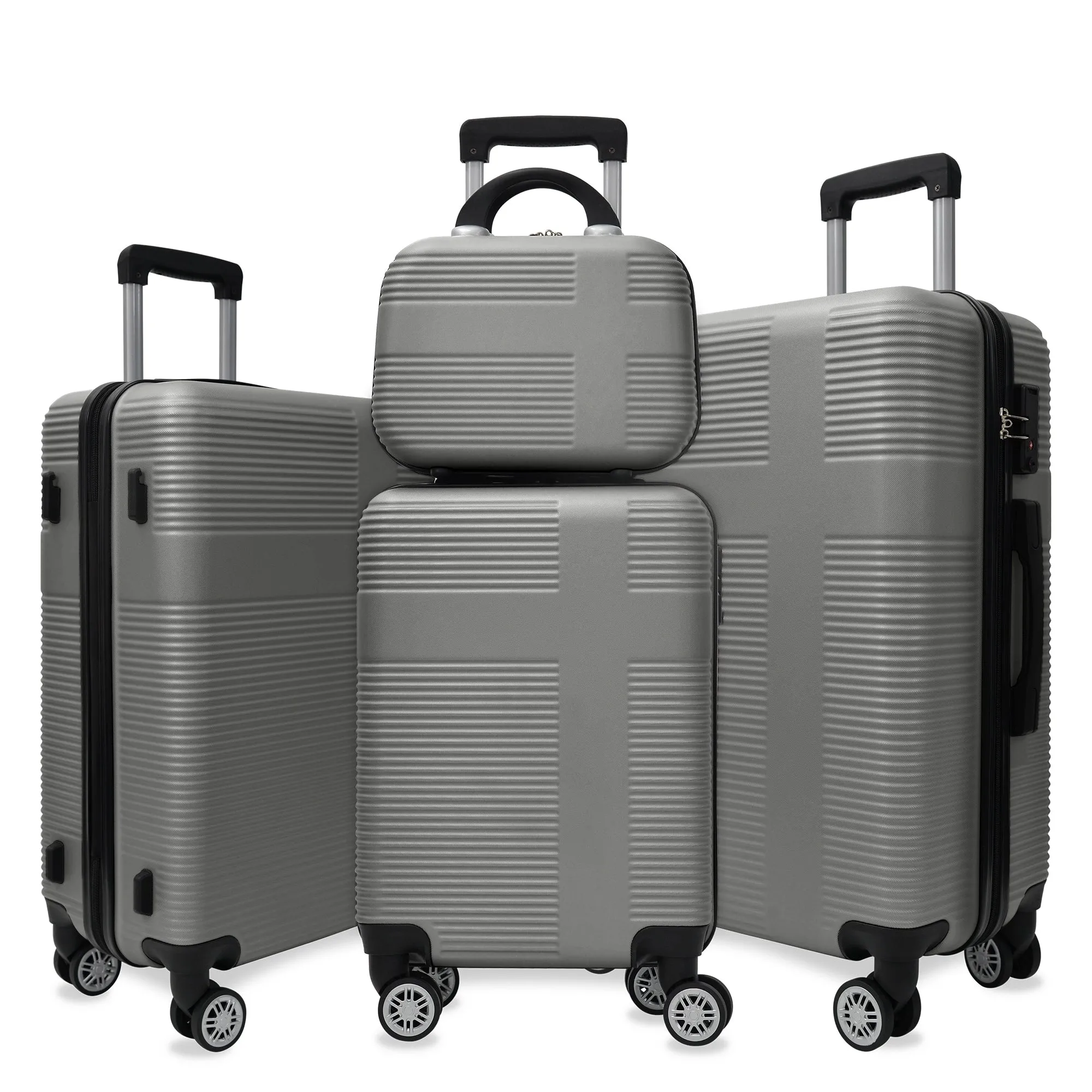 Luggage 4 Piece Set with Spinner Wheels, Hardshell Lightweight Suitcase with TSA Lock,Checked Luggage(12/20/24/28in)