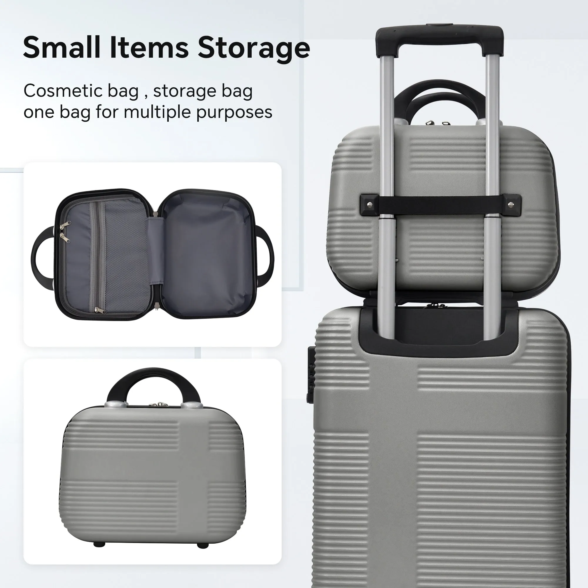 Luggage 4 Piece Set with Spinner Wheels, Hardshell Lightweight Suitcase with TSA Lock,Checked Luggage(12/20/24/28in)