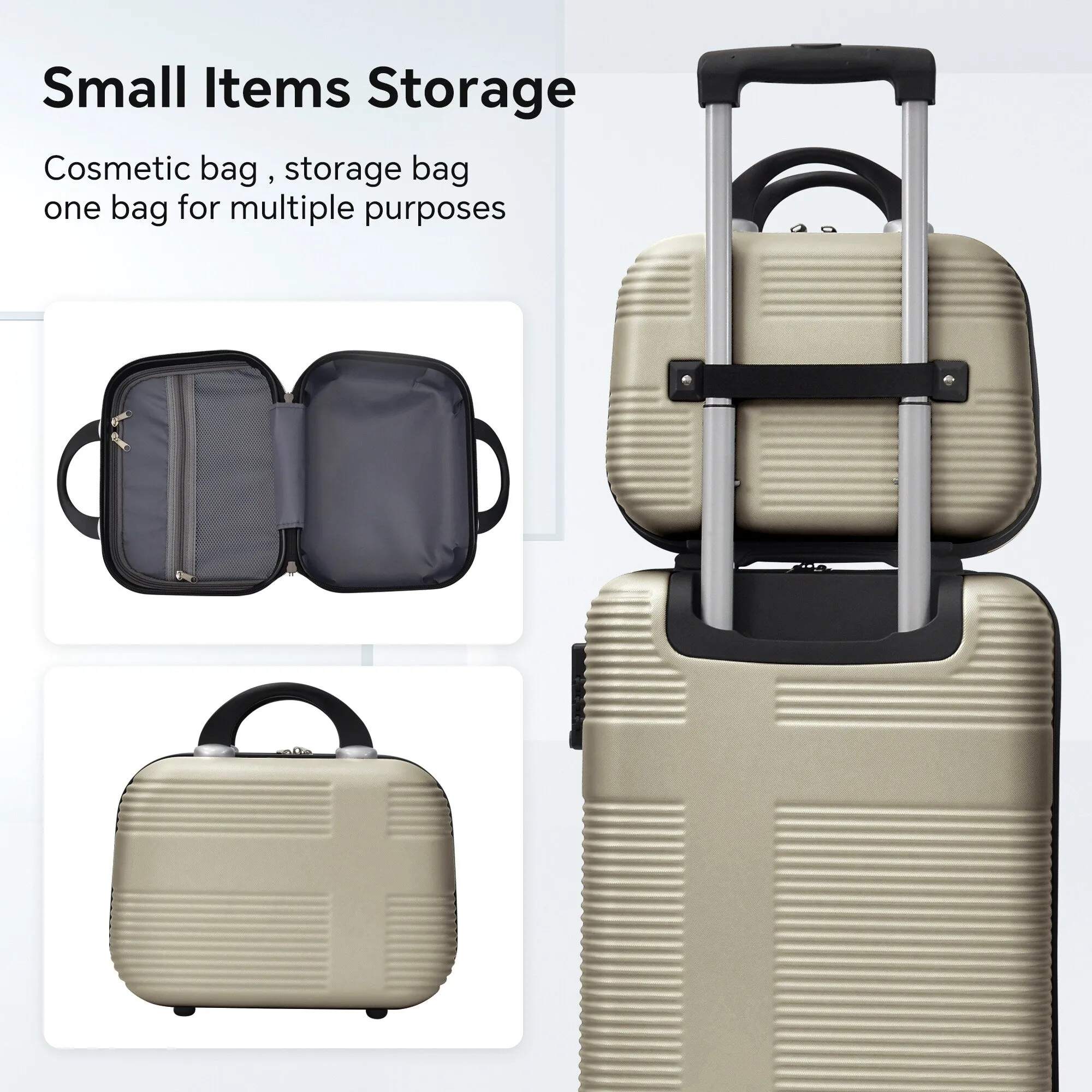 Luggage 4 Piece Set with Spinner Wheels, Hardshell Lightweight Suitcase with TSA Lock,Checked Luggage(12/20/24/28in)