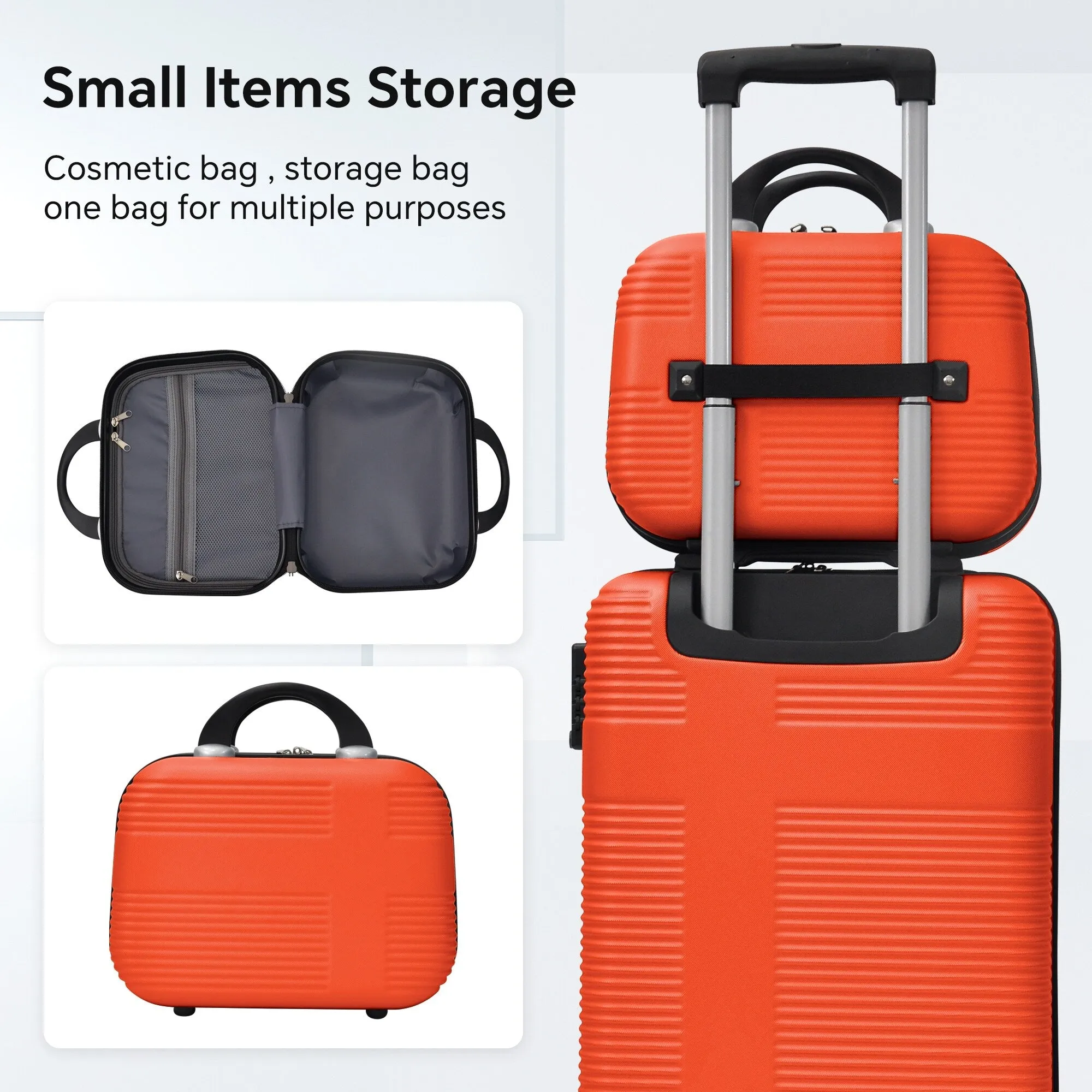Luggage 4 Piece Set with Spinner Wheels, Hardshell Lightweight Suitcase with TSA Lock,Checked Luggage(12/20/24/28in)