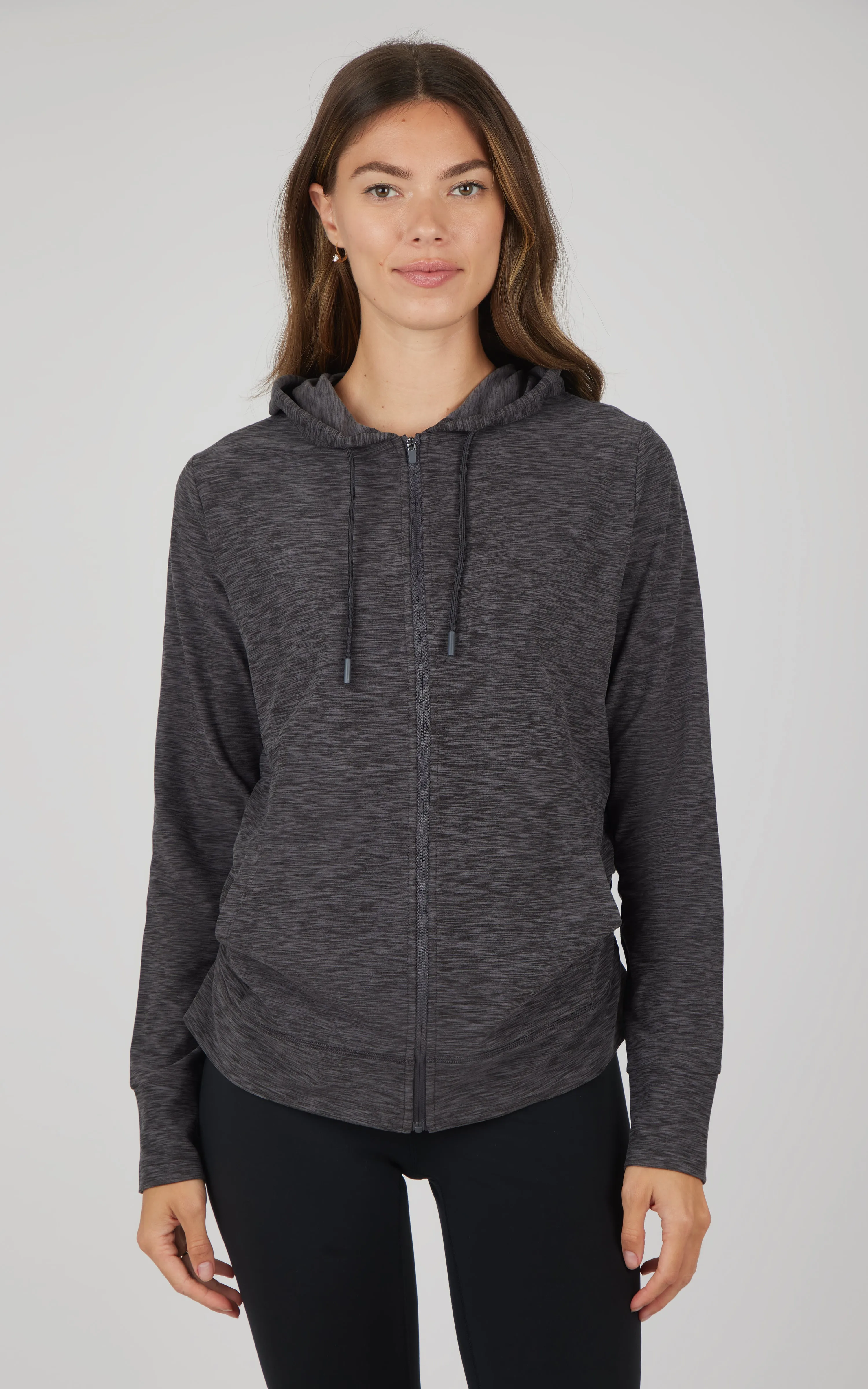 Maternity Heathered Lux Full Zip Jacket