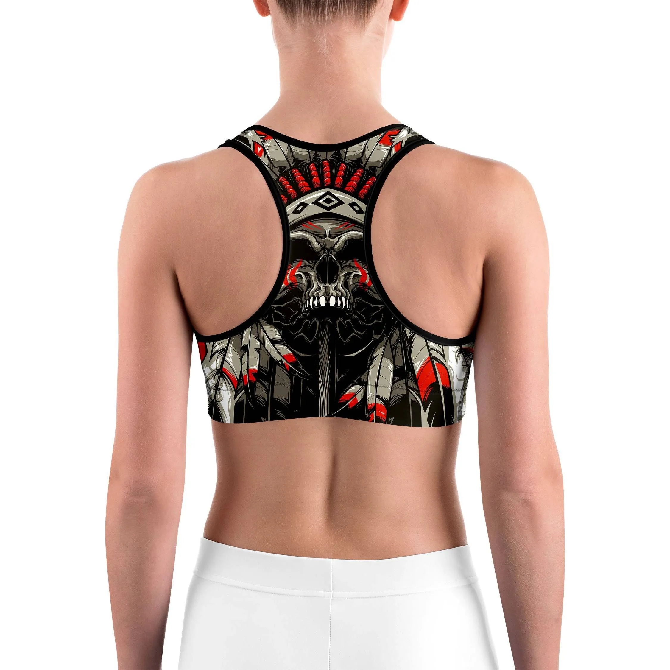 Native Chief Skull Sports bra