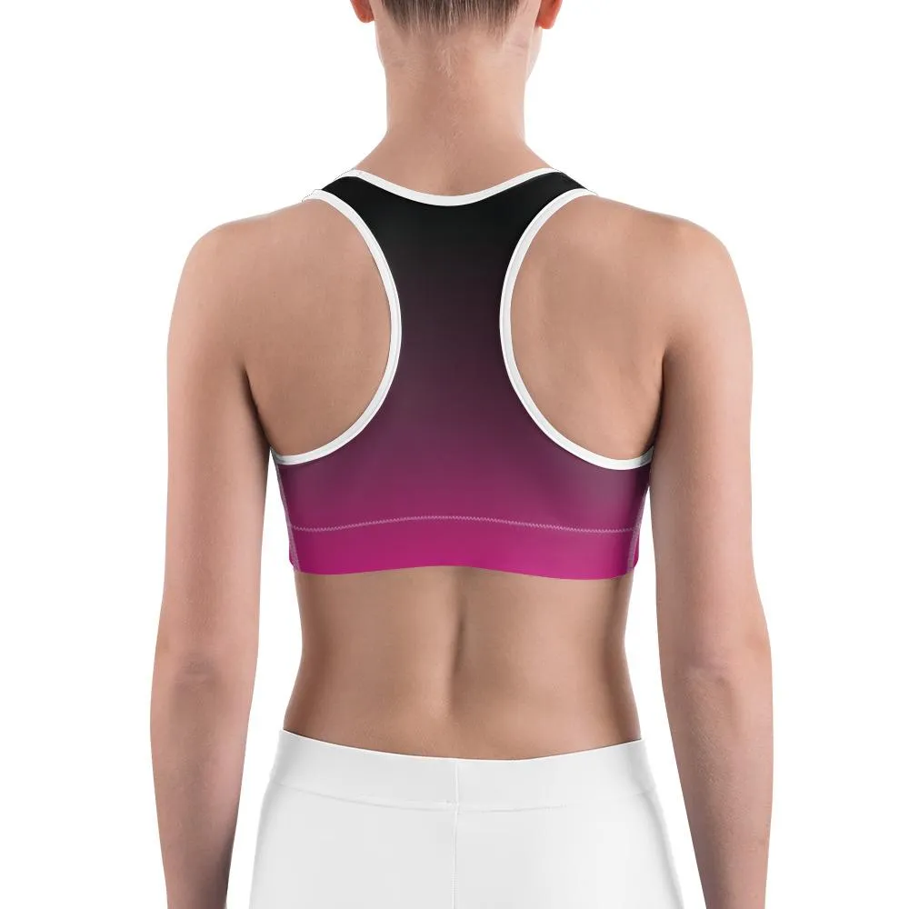 Ombre Black to Pink Sports Bra
