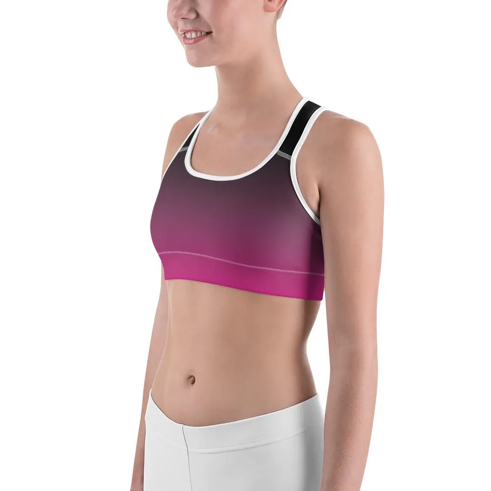 Ombre Black to Pink Sports Bra