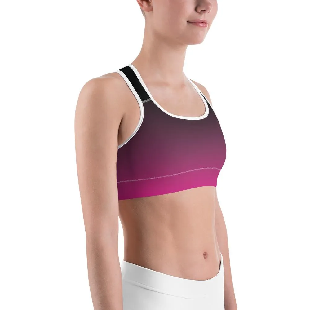 Ombre Black to Pink Sports Bra