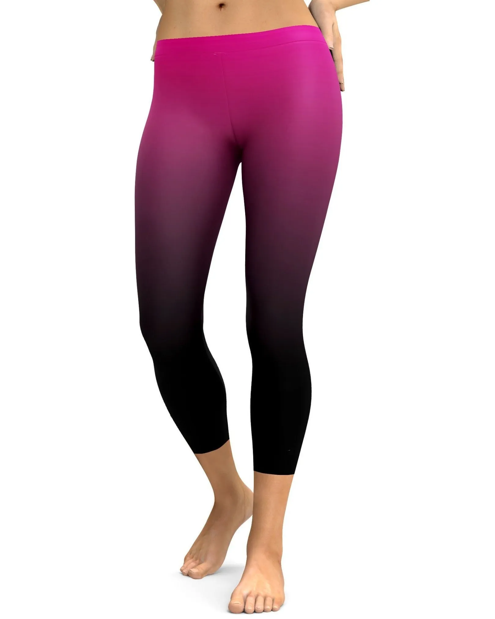 Ombre Pink to Black Capris