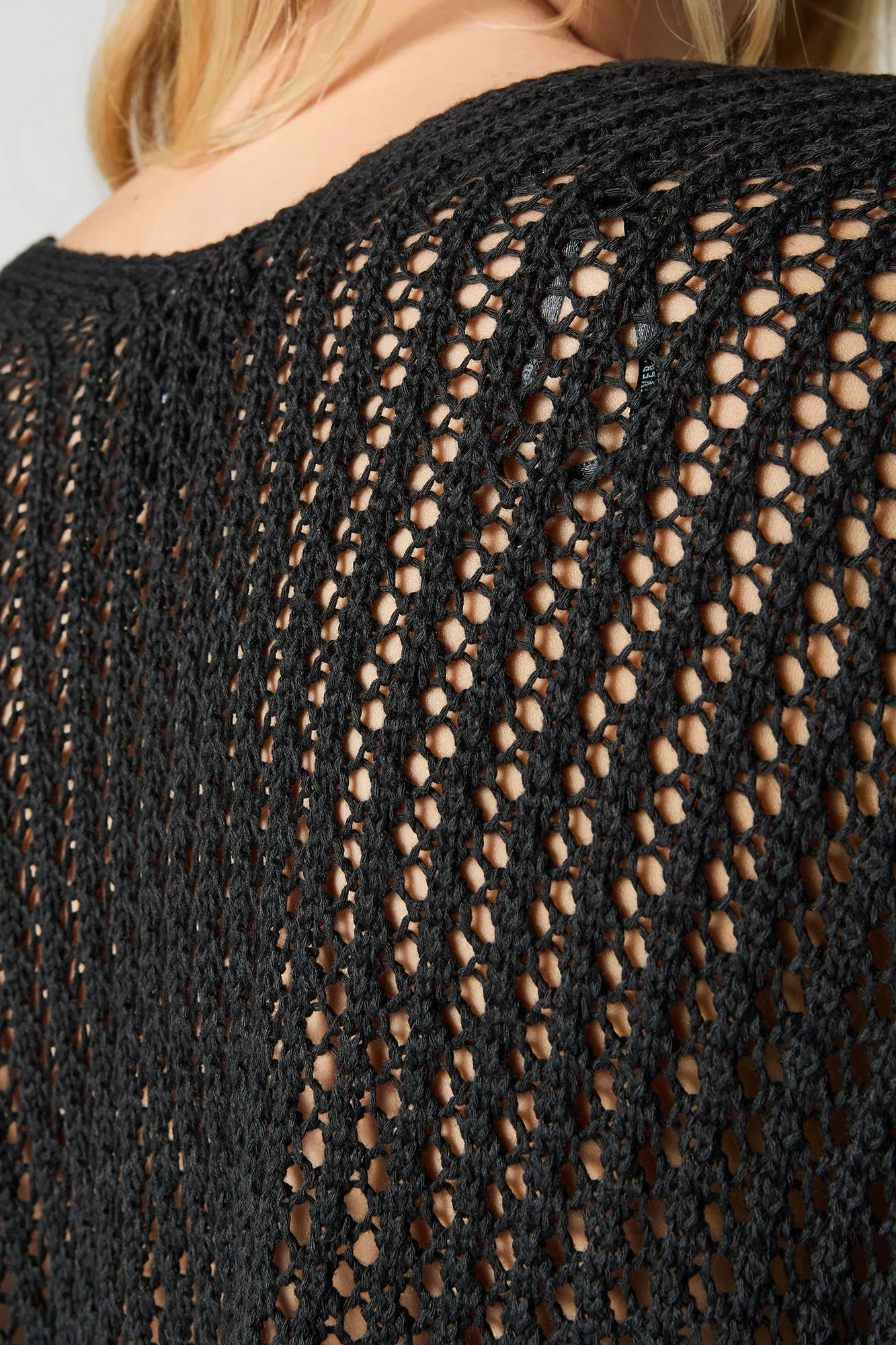 Open Knit Open Front Cardigan