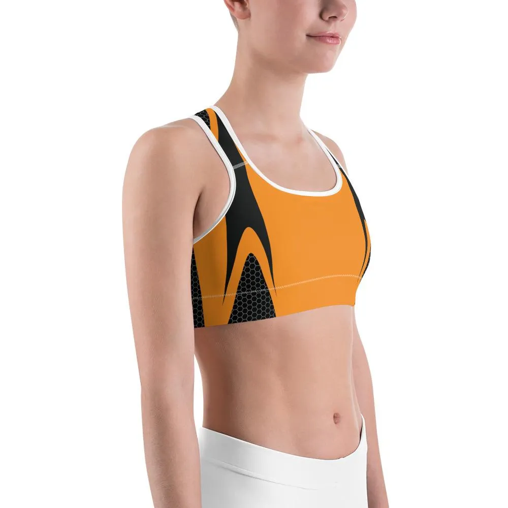 Orange Honeycomb Carbon Sports Bra