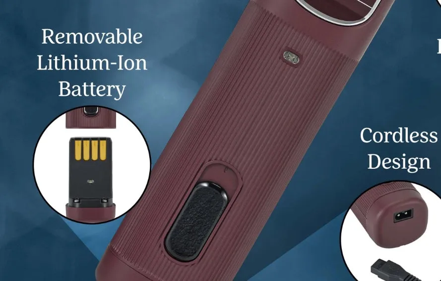 Oster Professional Cordless Classic 76 Clipper for Barbers and Hair Cutting with Detachable Blade. Burgundy