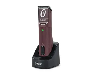 Oster Professional Cordless Classic 76 Clipper for Barbers and Hair Cutting with Detachable Blade. Burgundy