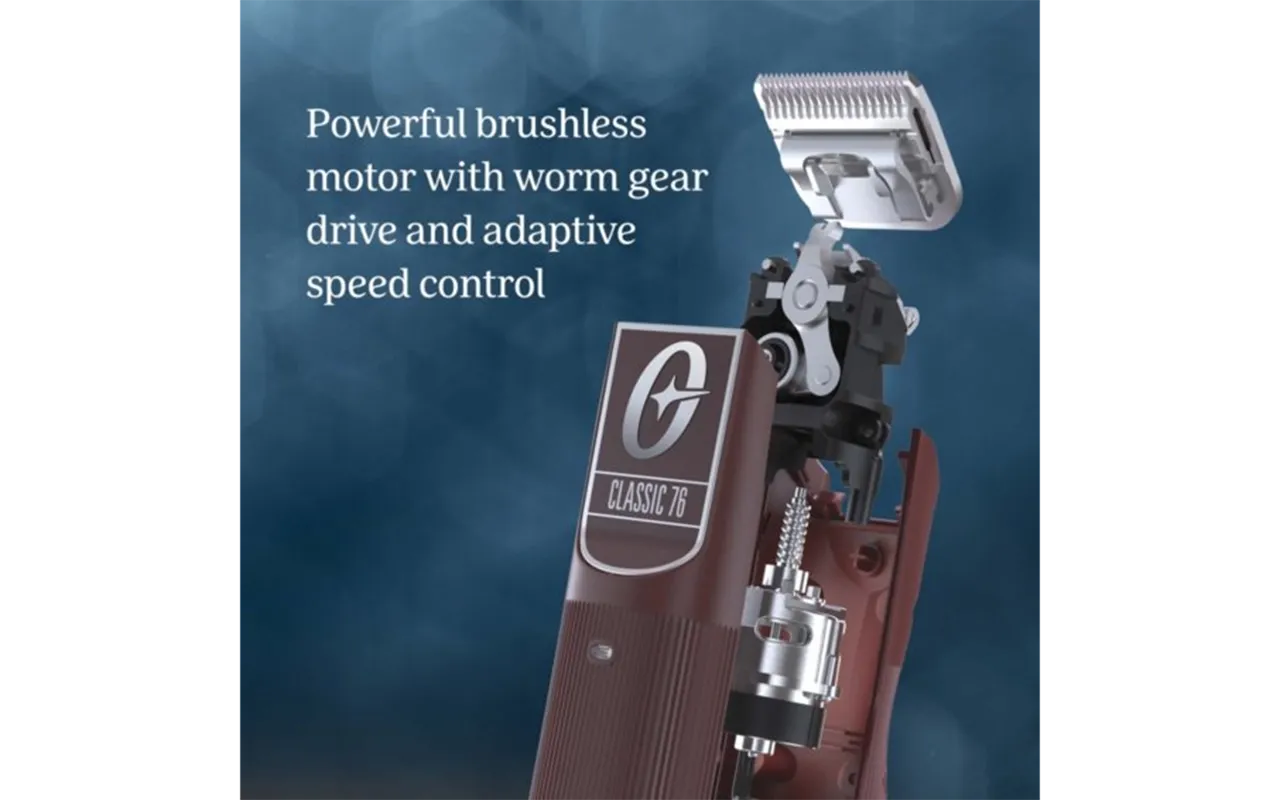 Oster Professional Cordless Classic 76 Clipper for Barbers and Hair Cutting with Detachable Blade. Burgundy