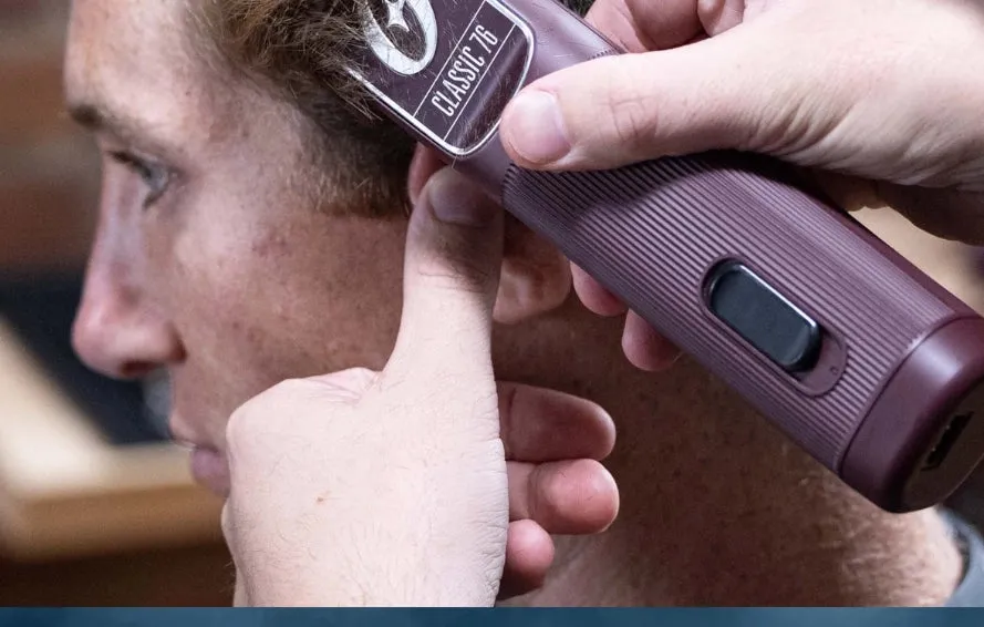 Oster Professional Cordless Classic 76 Clipper for Barbers and Hair Cutting with Detachable Blade. Burgundy