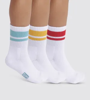 Pack of 3 pairs of children's socks in Turquoise, Yellow, Red Dim Sport