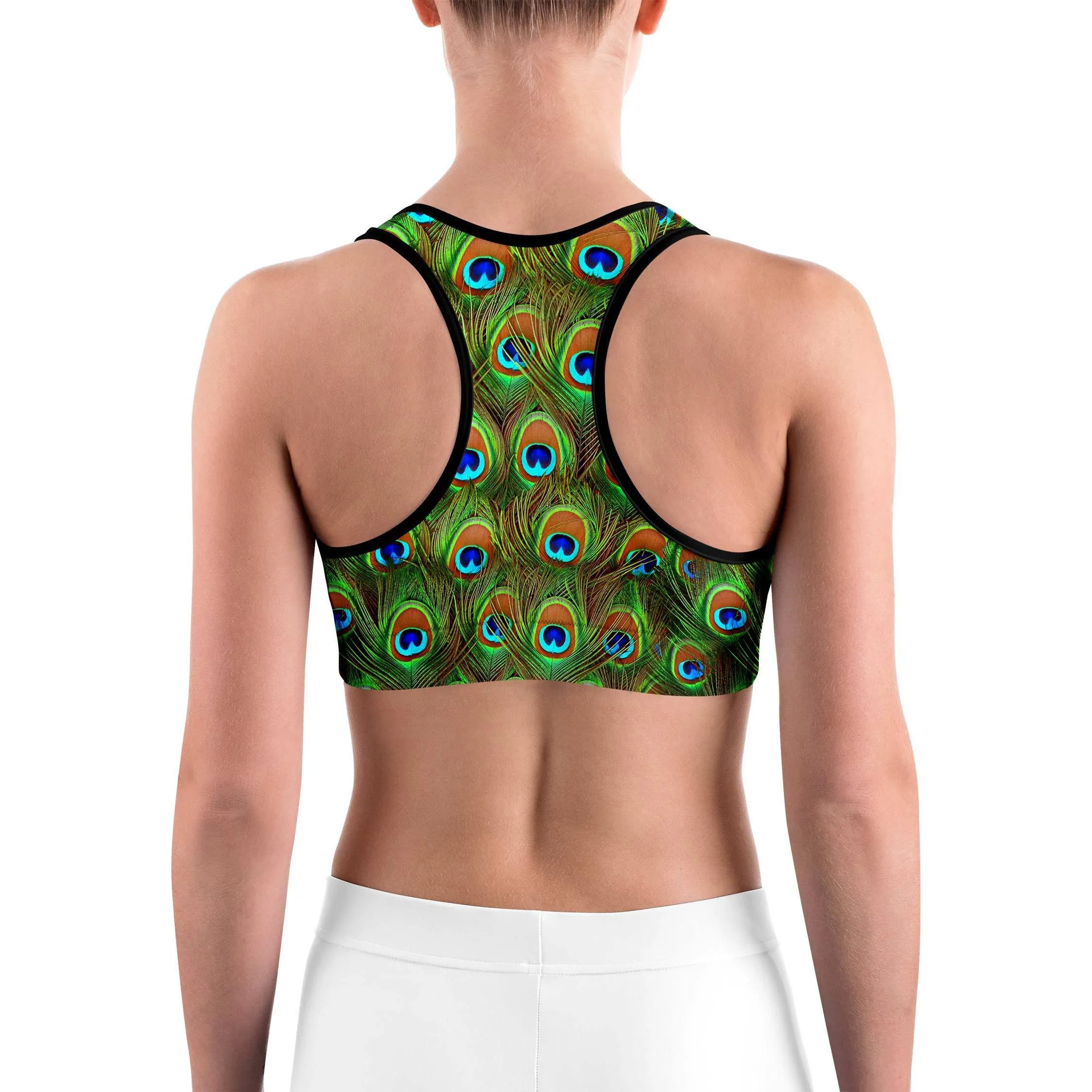 Peacock Feathered Sports Bra