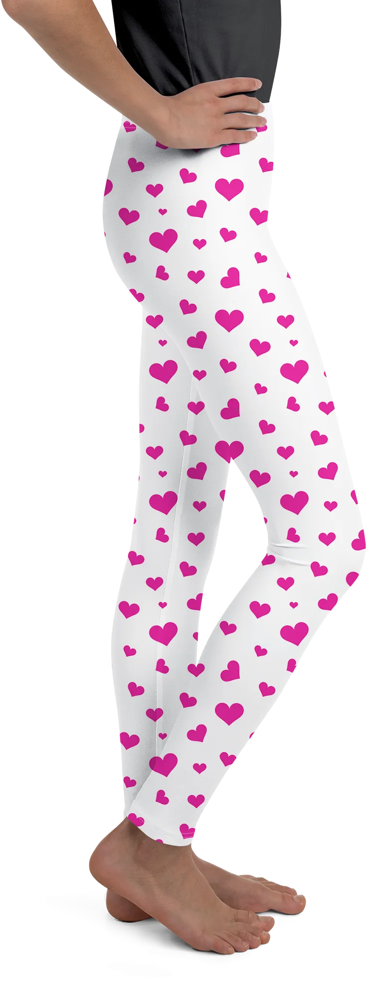 Pink Hearts Youth Leggings