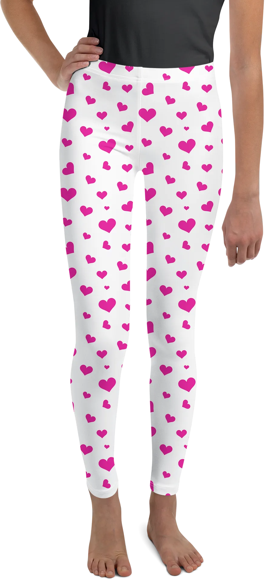 Pink Hearts Youth Leggings