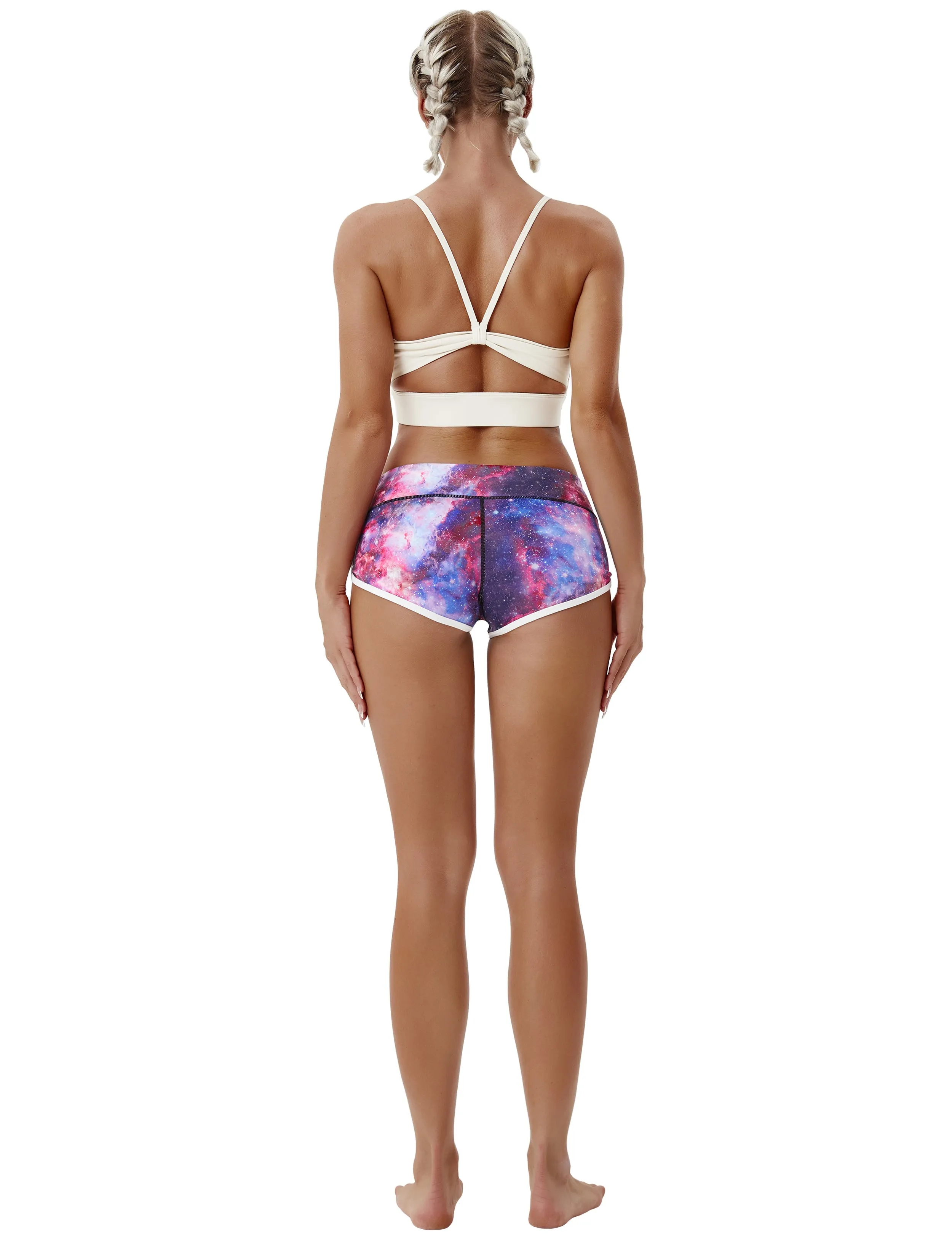 Printed Booty Pilates Shorts galaxy_Pilates